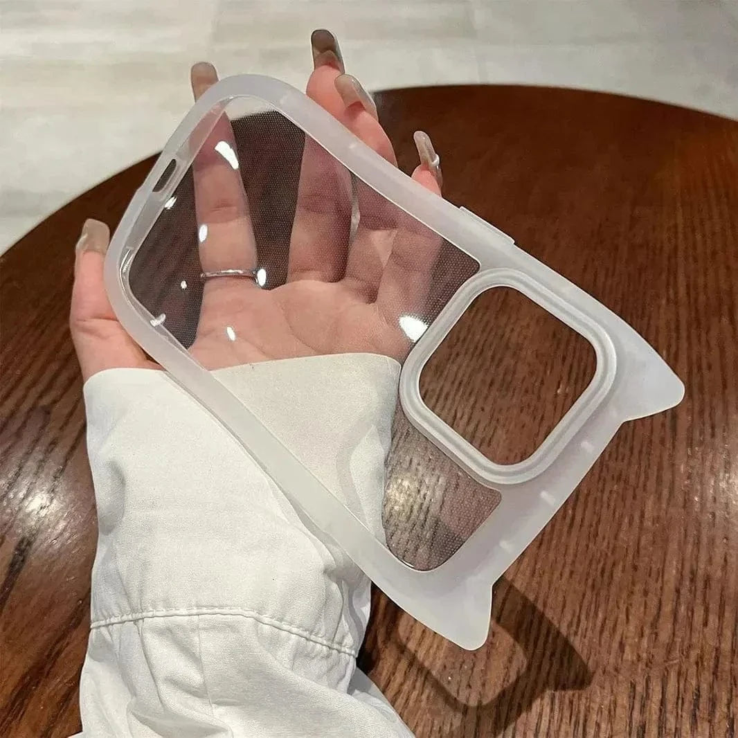 Cute 3D Cat Ears Kitty Soft TPU Case for iPhone 16 Plus iPhone 16 Plus / clear - Ktusu