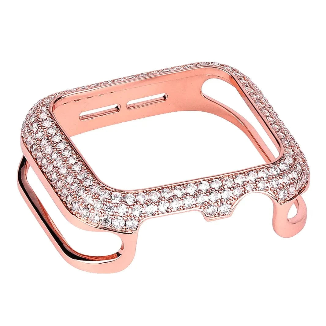 Diamond Bling Metal Bumper for Apple Watch 45mm 45mm / Rose gold - Ktusu