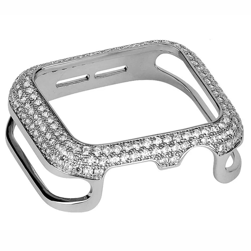 Diamond Bling Metal Bumper for Apple Watch 45mm 45mm / Silver - Ktusu