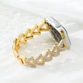 Diamond Bling Rhinestone Stainless Steel Band for Apple Watch 38 | 40 | 41 | 42mm S10 38 | 40 | 41 | 42mm S10 / Gold - Ktusu