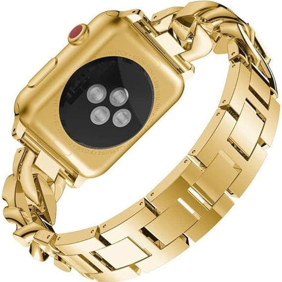 Diamond Metal Stainless Steel Chain Bracelet Band for Apple Watch 38 | 40 | 41 | 42mm S10 38 | 40 | 41 | 42mm S10 / Gold - Ktusu