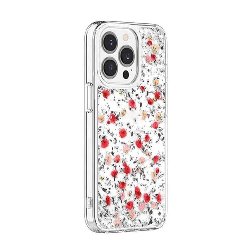 Dried Flowers Glitter Hard Case for iPhone 14 Pro Max - Ktusu