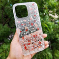 Dried Flowers Glitter Hard Case for iPhone 14 Pro Max - Ktusu