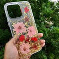 Dried Flowers Glitter Hard Case for iPhone 14 Pro Max - Ktusu
