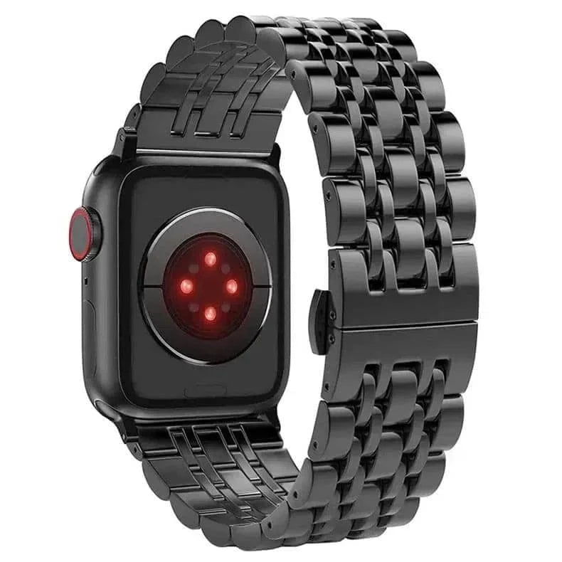 Dual Link Stainless Steel Metal Bracelet Chain for Apple Watch 38 | 40 | 41 | 42mm S10 38 | 40 | 41 | 42mm S10 / Matte Black - Ktusu