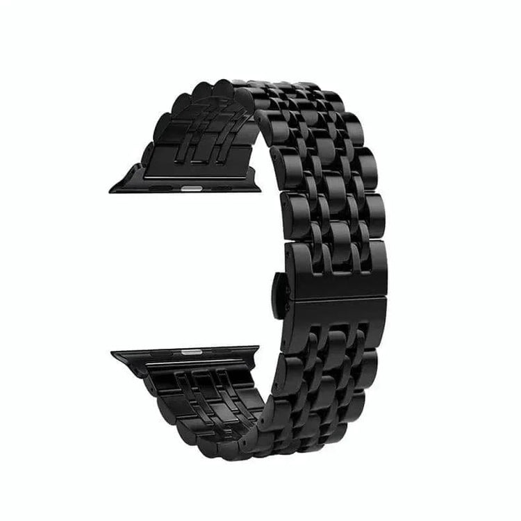 Dual Link Stainless Steel Metal Bracelet Chain for Apple Watch 42 | 44 | 45 | Ultra 49 | 46mm S10 42 | 44 | 45 | Ultra 49 | 46mm S10 / Matte Black - Ktusu
