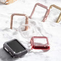 Dual Rhinestone Frame 360 Degree Hard Body Bumper for Apple Watch 41mm - Ktusu