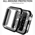 Dual Rhinestone Frame 360 Degree Hard Body Bumper for Apple Watch 41mm - Ktusu