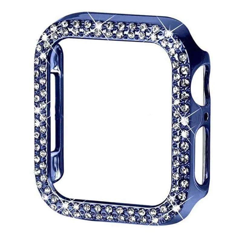 Dual Rhinestone Frame 360 Degree Hard Body Bumper for Apple Watch 41mm - Ktusu
