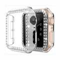 Dual Rhinestone Frame 360 Degree Hard Body Bumper for Apple Watch 41mm 41mm / Transparent - Ktusu