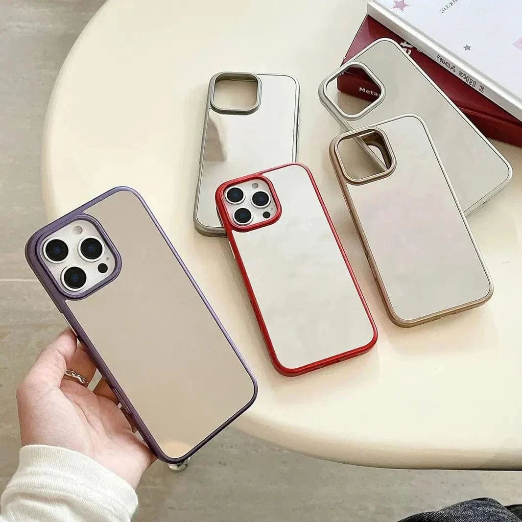 Electroplated Silver Mirror Slim Case for iPhone 14 Pro Max - Ktusu