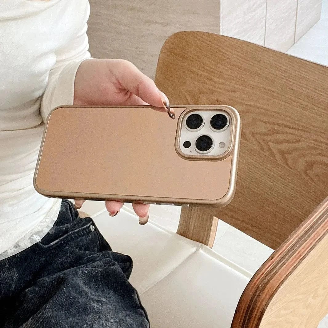 Electroplated Silver Mirror Slim Case for iPhone 14 Pro Max iPhone 14 Pro Max / sand pink - Ktusu