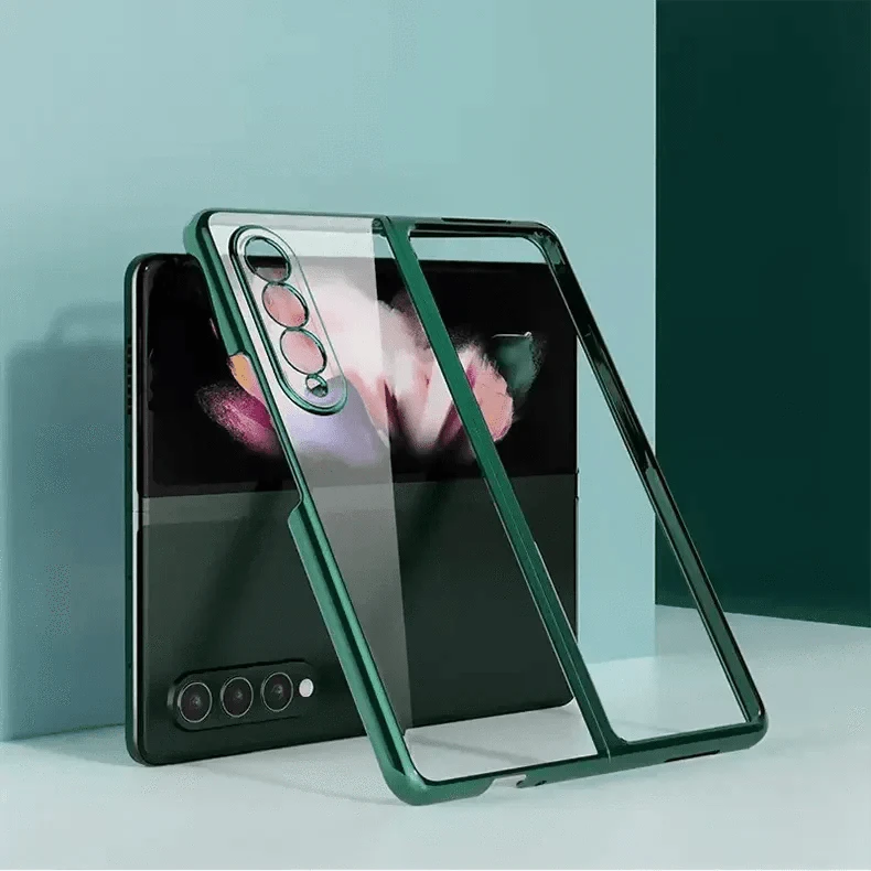 Electroplating Camera Protective Frame Transparent Case for Samsung Z Fold4 Samsung Z Fold4 / Green - Ktusu