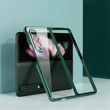 Electroplating Camera Protective Frame Transparent Case for Samsung Z Fold4 Samsung Z Fold4 / Green - Ktusu