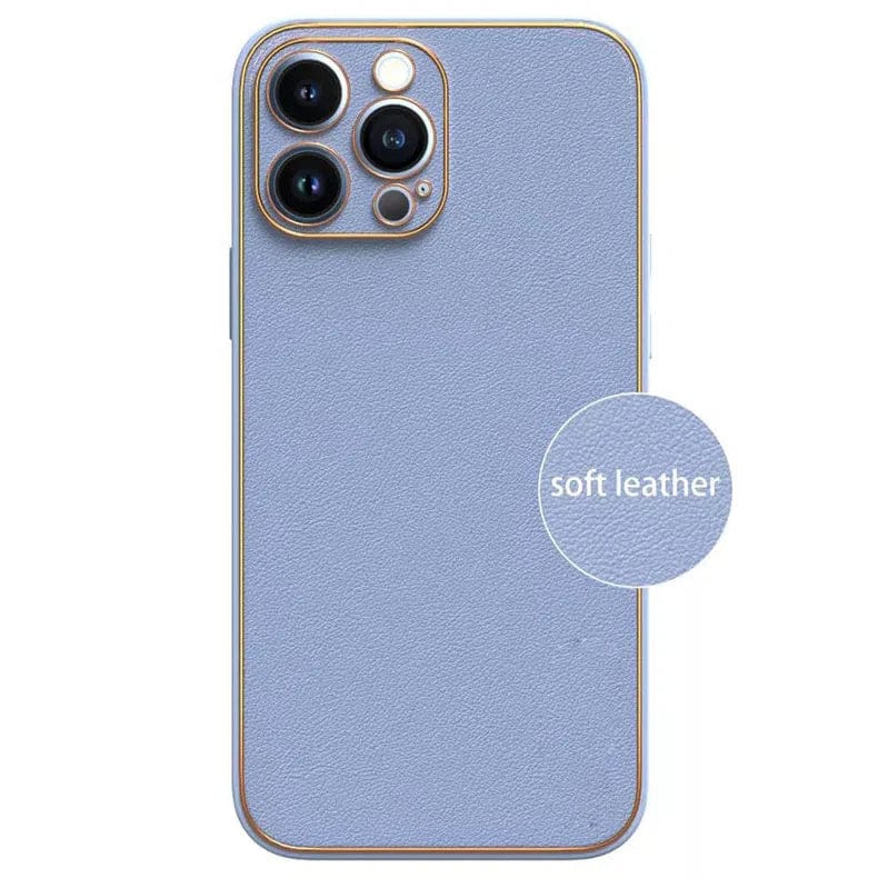 Electroplating Leather Texture TPU Edge Hard Case for iPhone 13 iPhone 13 / Black - Ktusu