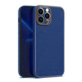 Electroplating Leather Texture TPU Edge Hard Case for iPhone 13 iPhone 13 / Black - Ktusu