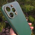 Electroplating Leather Texture TPU Edge Hard Case for iPhone 13 iPhone 13 / Black - Ktusu