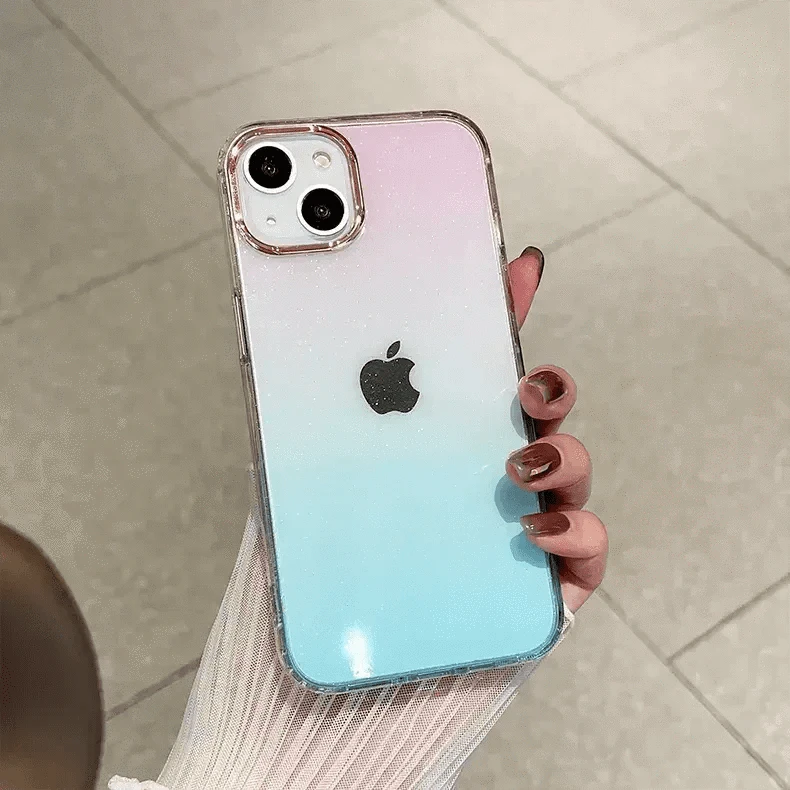 Fashion Bling Glitter Translucent Case for iPhone 16 Plus iPhone 16 Plus / Gradient Black - Ktusu