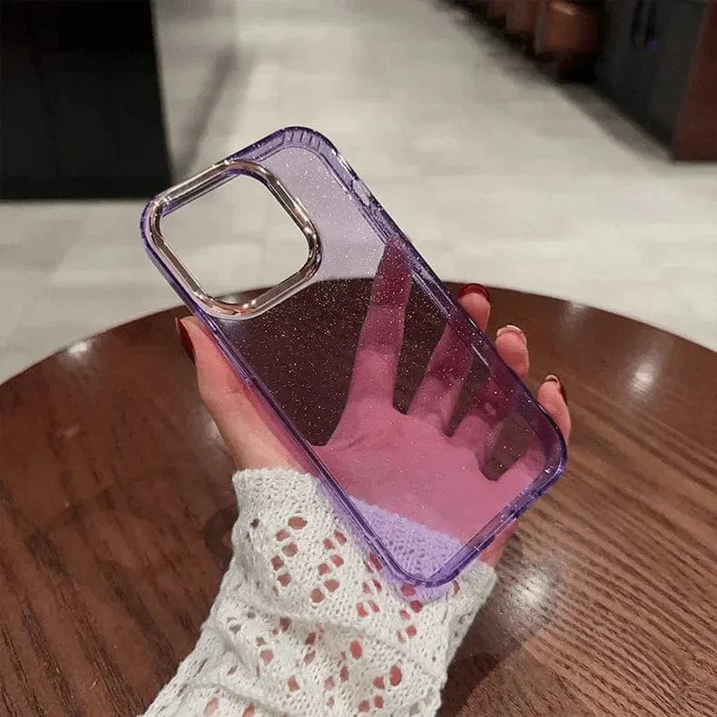 Fashion Bling Glitter Translucent Case for iPhone 16 Plus iPhone 16 Plus / Gradient Black - Ktusu