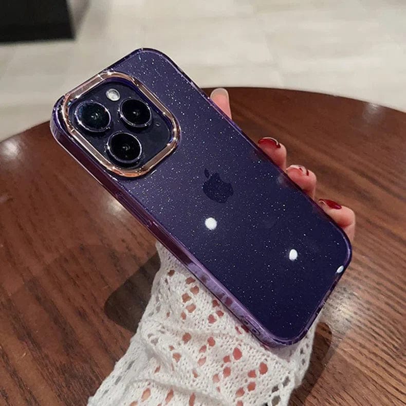 Fashion Bling Glitter Translucent Case for iPhone 16 Plus iPhone 16 Plus / Gradient Black - Ktusu