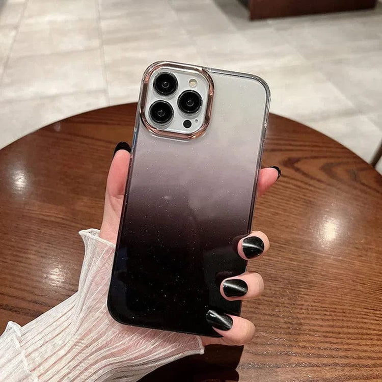 Fashion Bling Glitter Translucent Case for iPhone 16 Plus iPhone 16 Plus / Gradient Black - Ktusu
