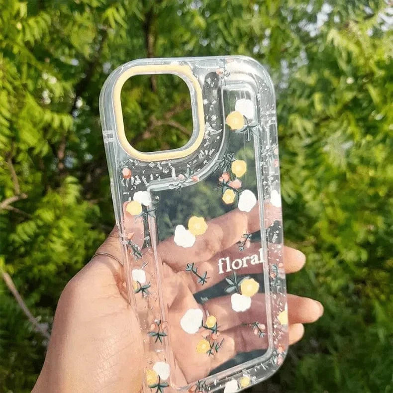 Floral Print Clear Soft Case for iPhone 13 Pro Max - Ktusu