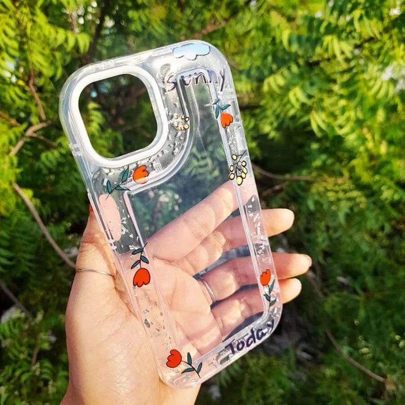 Floral Print Clear Soft Case for iPhone 13 Pro Max - Ktusu