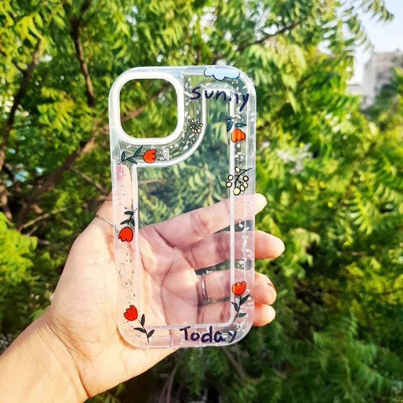Floral Print Clear Soft Case for iPhone 13 Pro Max - Ktusu