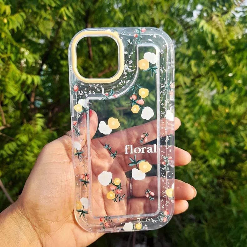 Floral Print Clear Soft Case for iPhone 13 Pro Max iPhone 13 Pro Max / Floral - Ktusu