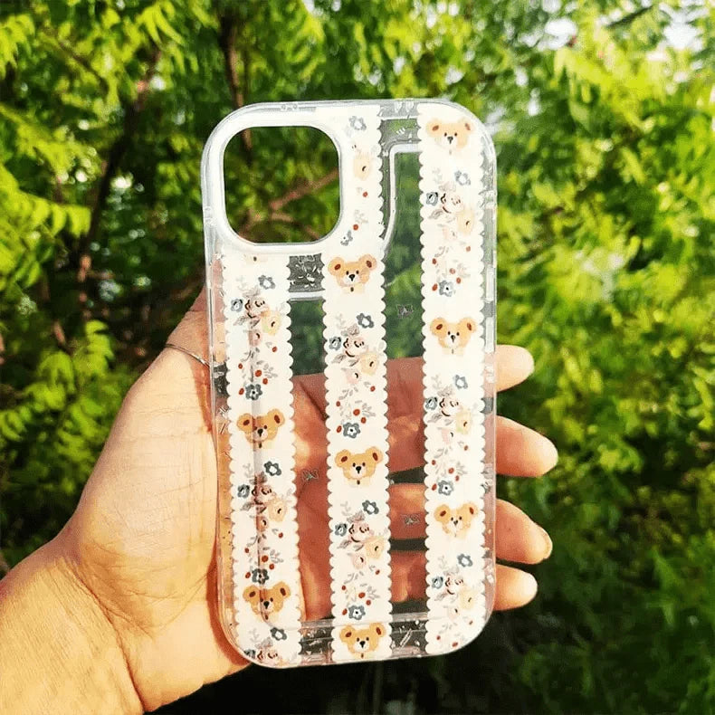 Floral Print Clear Soft Case for iPhone 13 Pro Max iPhone 13 Pro Max / Three Streep Floral - Ktusu