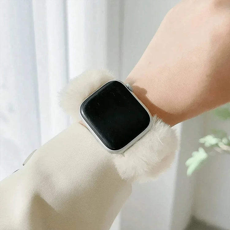 Fluffy Furry Elastic Band for Apple Watch 38 | 40 | 41 | 42mm S10 38 | 40 | 41 | 42mm S10 / cream - Ktusu