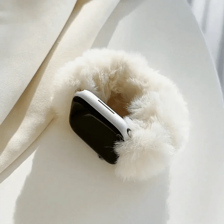 Fluffy Furry Elastic Band for Apple Watch 38 | 40 | 41 | 42mm S10 38 | 40 | 41 | 42mm S10 / cream - Ktusu