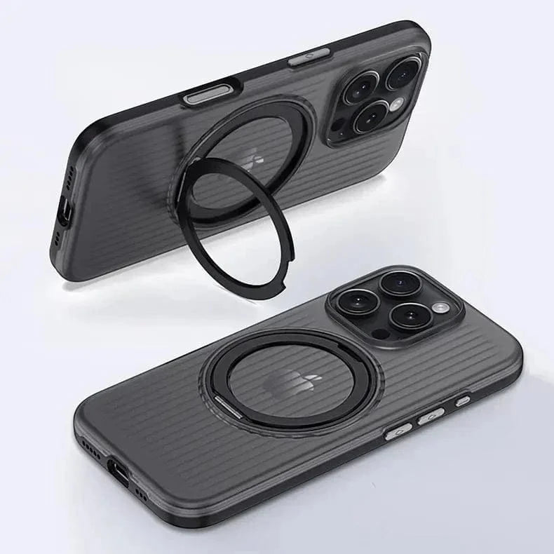 Fluted Texture Magnetic Kickstand Matte Case for iPhone 16 Plus - Ktusu