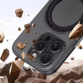 Fluted Texture Magnetic Kickstand Matte Case for iPhone 16 Plus - Ktusu