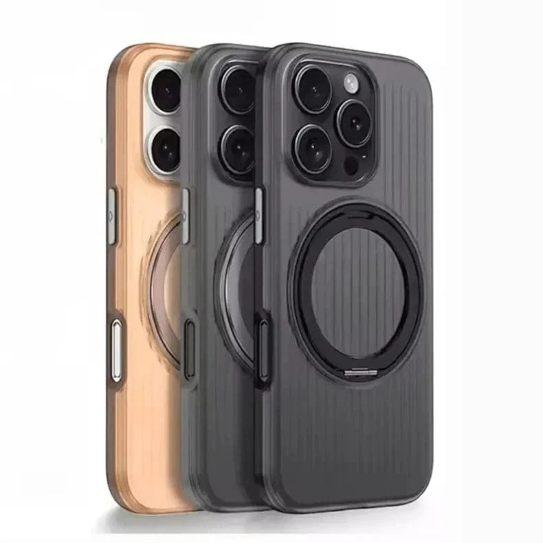 Fluted Texture Magnetic Kickstand Matte Case for iPhone 16 Plus - Ktusu