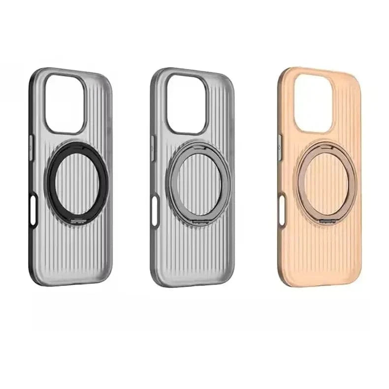 Fluted Texture Magnetic Kickstand Matte Case for iPhone 16 Plus - Ktusu
