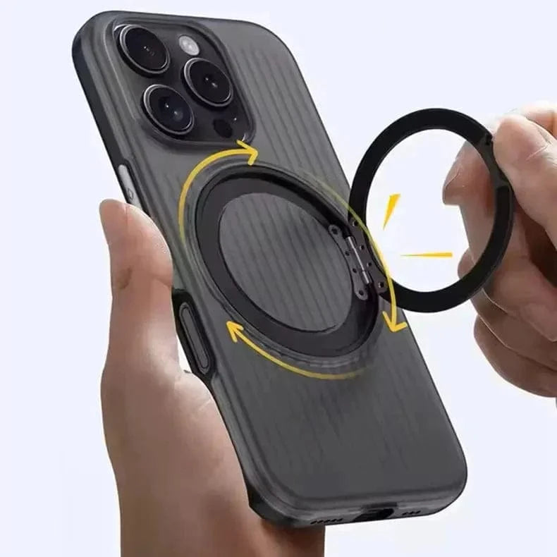 Fluted Texture Magnetic Kickstand Matte Case for iPhone 16 Plus - Ktusu