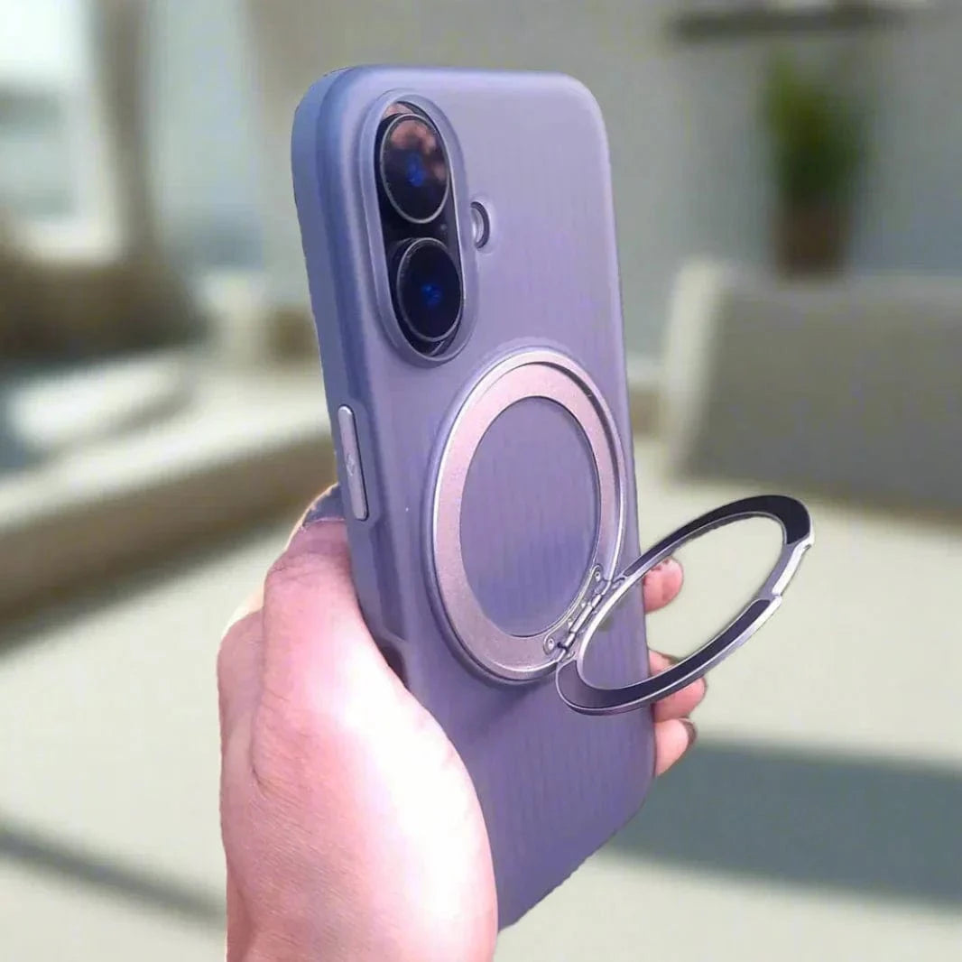 Fluted Texture Magnetic Kickstand Matte Case for iPhone 16 Plus - Ktusu