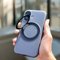 Fluted Texture Magnetic Kickstand Matte Case for iPhone 16 Plus - Ktusu