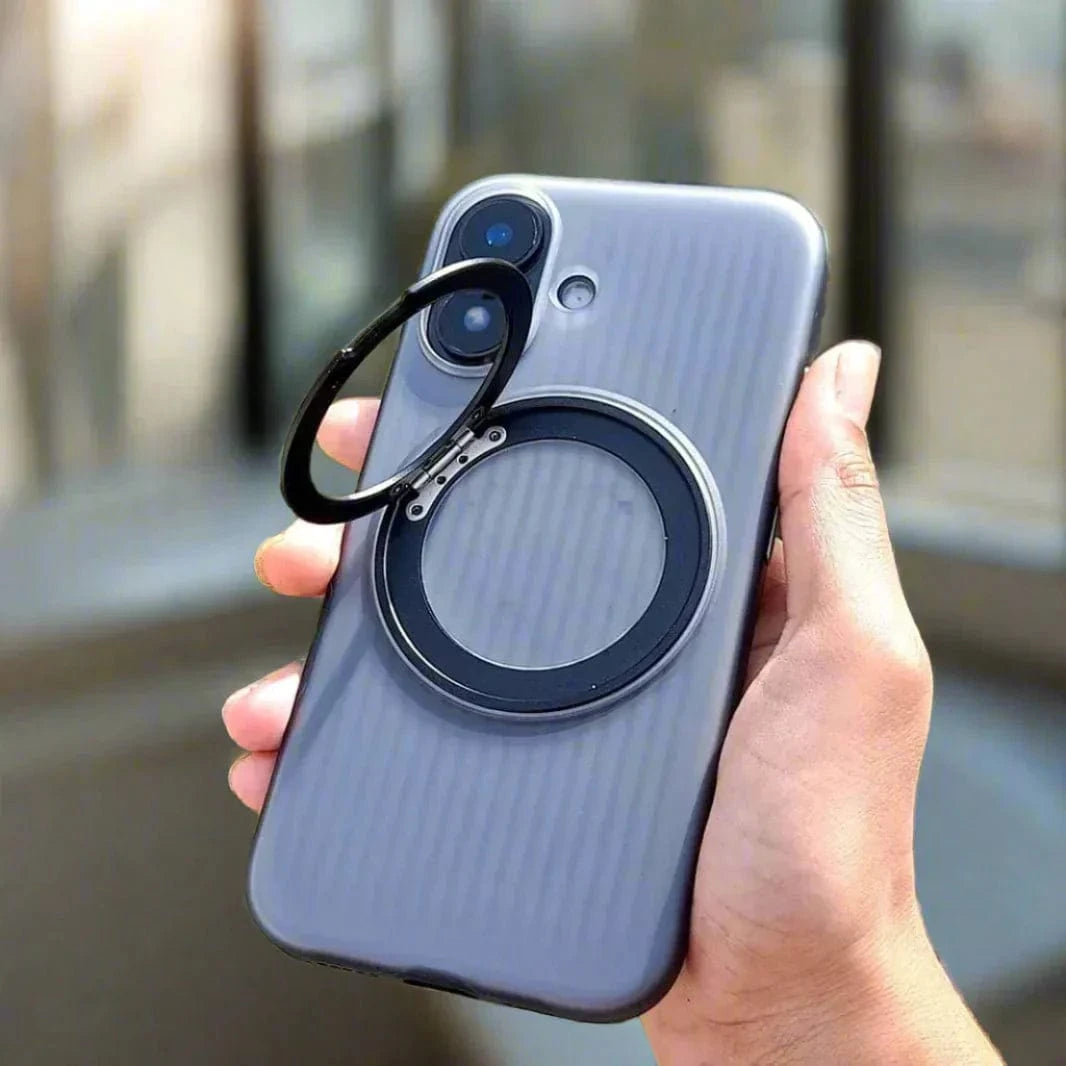 Fluted Texture Magnetic Kickstand Matte Case for iPhone 16 Plus - Ktusu