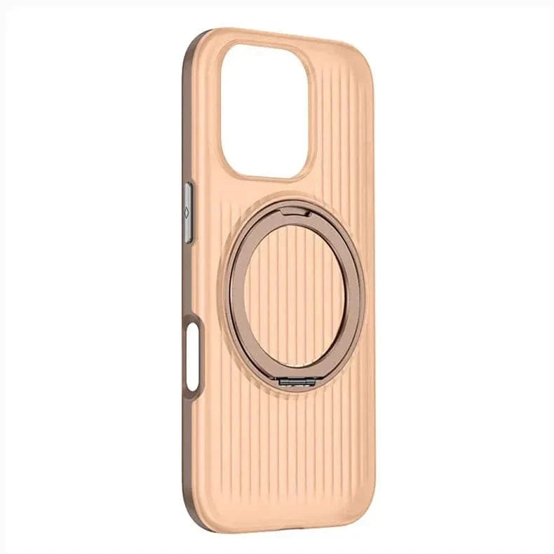 Fluted Texture Magnetic Kickstand Matte Case for iPhone 16 Plus iPhone 16 Plus / Black / with magsafe - Ktusu