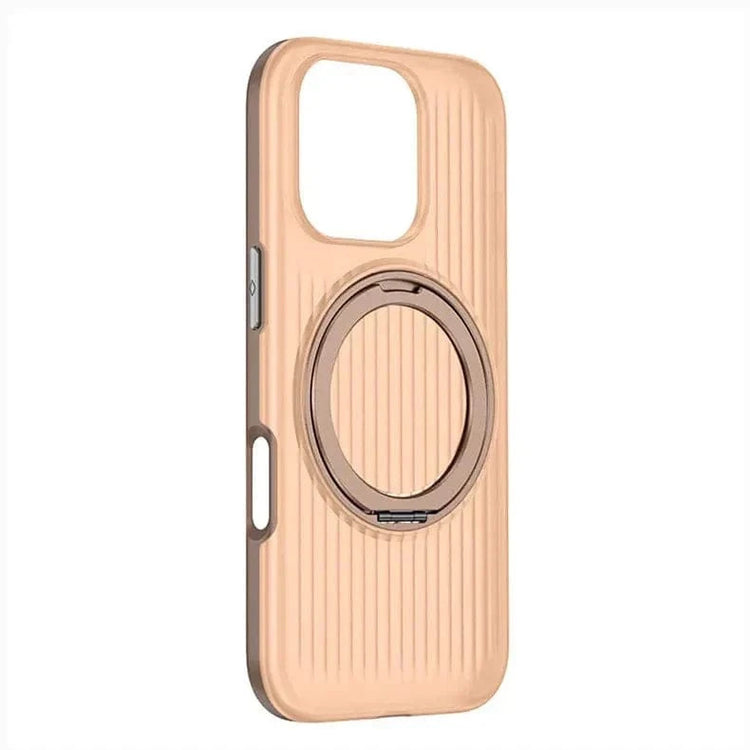 Fluted Texture Magnetic Kickstand Matte Case for iPhone 16 Plus iPhone 16 Plus / Black / with magsafe - Ktusu