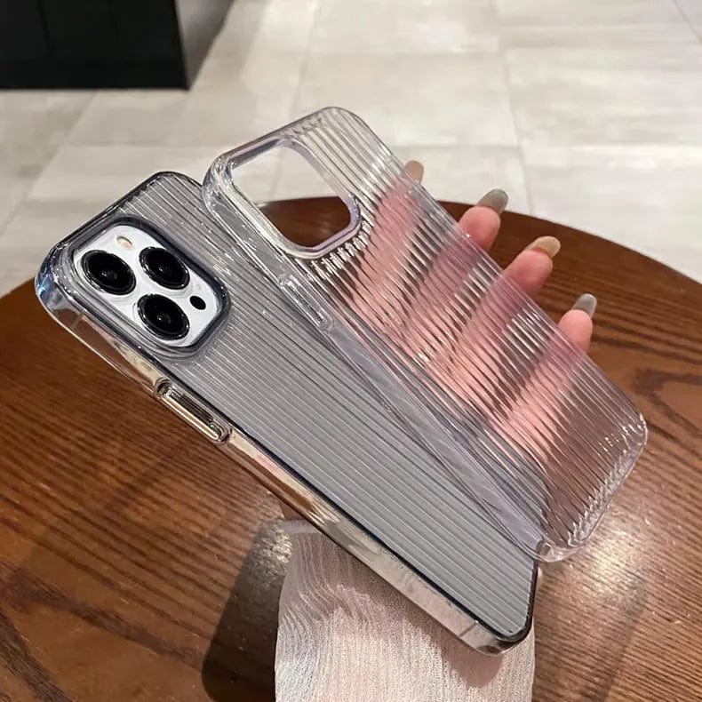 Fluted Texture Magsafe Clear Case for iPhone 15 Pro Max - Ktusu