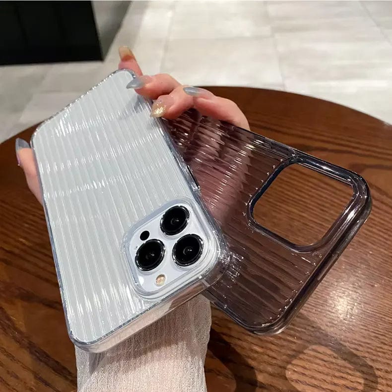Fluted Texture Magsafe Clear Case for iPhone 15 Pro Max - Ktusu