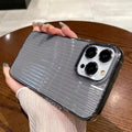 Fluted Texture Magsafe Clear Case for iPhone 15 Pro Max iPhone 15 Pro Max / without magsafe / Smoke - Ktusu