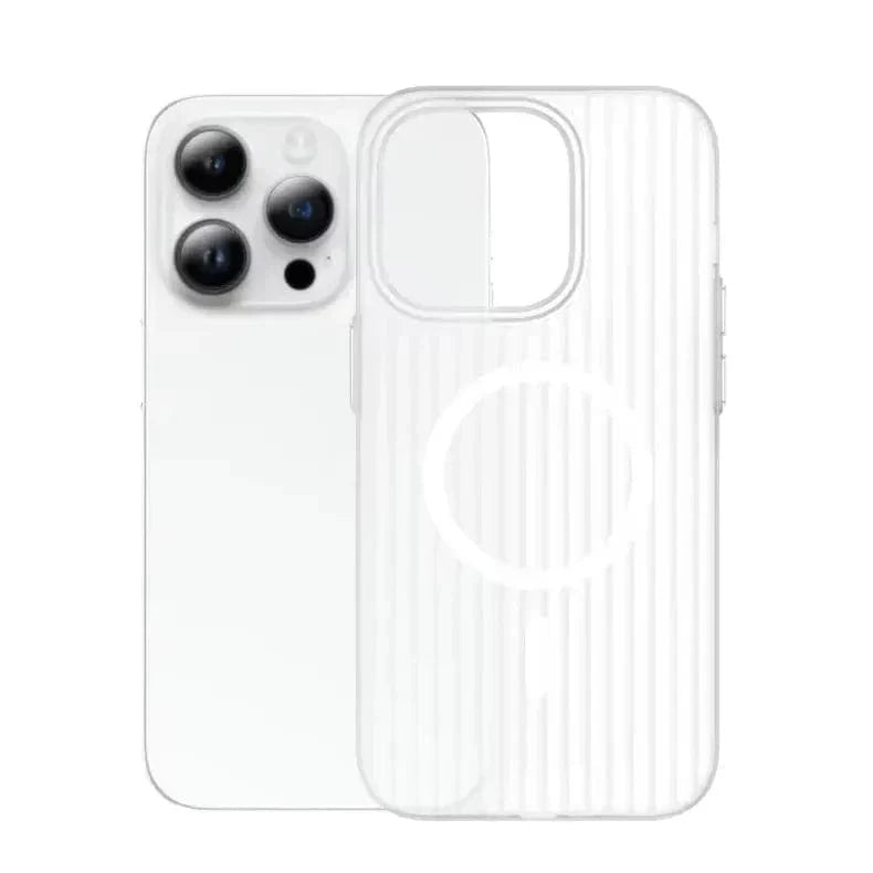 Fluted Texture Magsafe Clear Case for iPhone 16 Plus iPhone 16 Plus / with magsafe / Clear - Ktusu