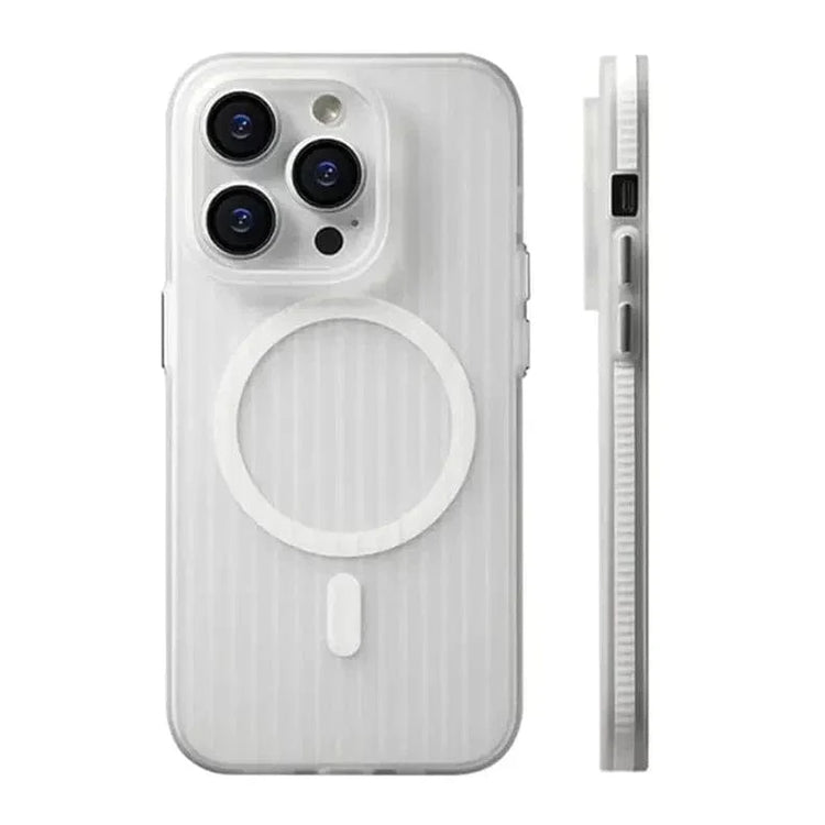 Fluted Texture Magsafe Matte Case for iPhone 14 Pro iPhone 14 Pro / with magsafe / Smoke - Ktusu