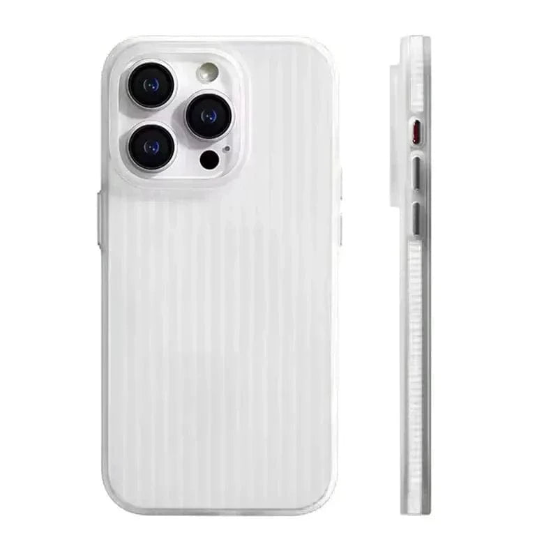 Fluted Texture Magsafe Matte Case for iPhone 16 Plus iPhone 16 Plus / without magsafe / White - Ktusu