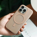 Fluted Texture Magsafe Matte Case for iPhone 16 Pro Max iPhone 16 Pro Max / with magsafe / Desert Titanium - Ktusu