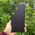 Fluted Texture Silicone Soft Touch PC Hard Case for Samsung S24 Samsung S24 / Black - Ktusu